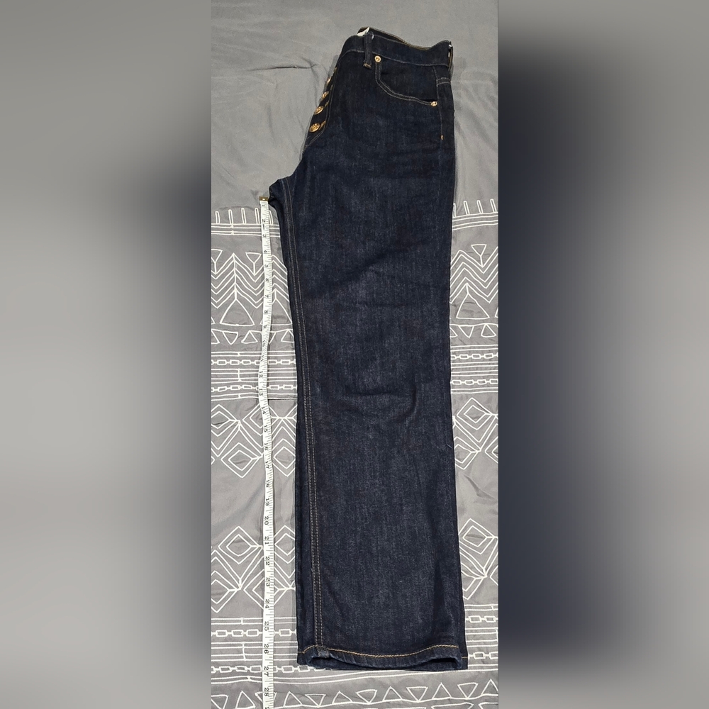 Tory Burch Button Fly Straight Leg Jeans Size 28 - Picture 3 of 9